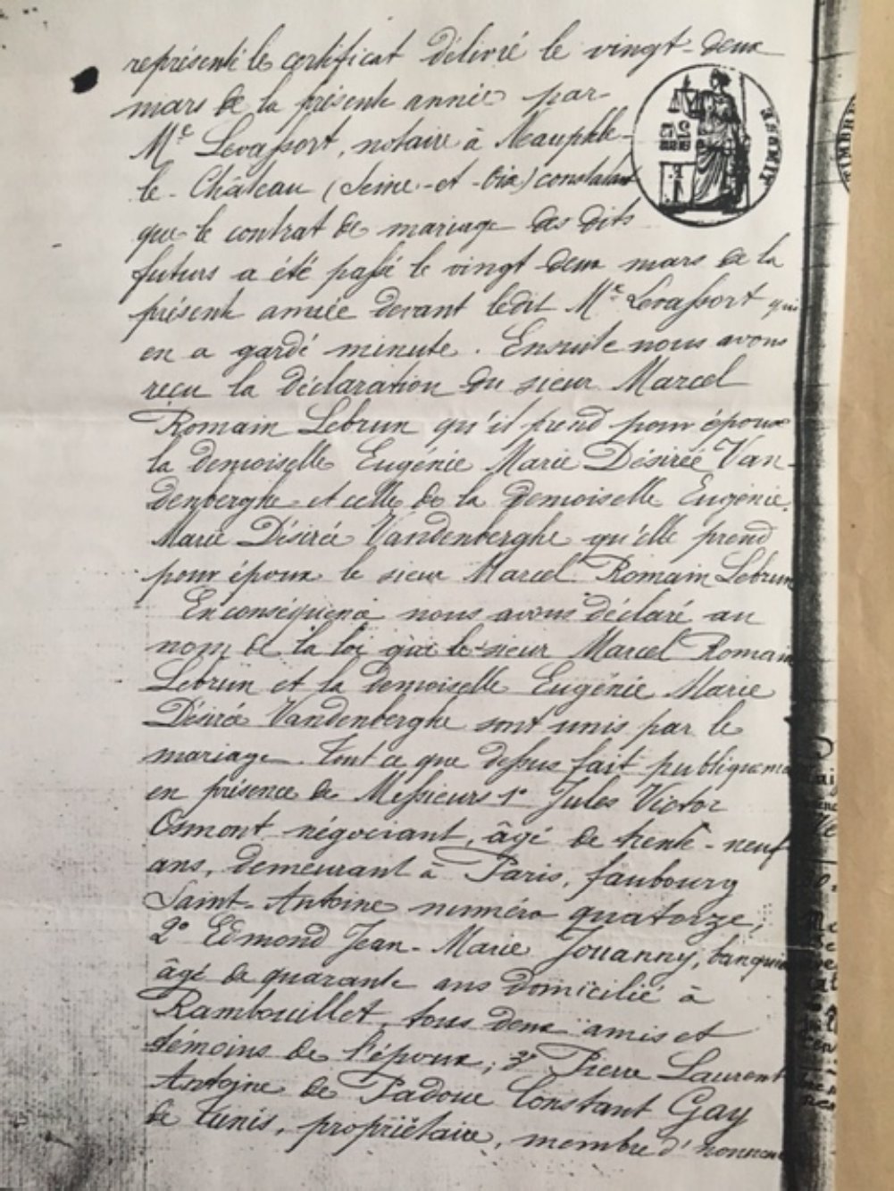 Marriage of Marcel Romain Lebrun & Eugénie Vandenberghe (1882) — page 4 of 4