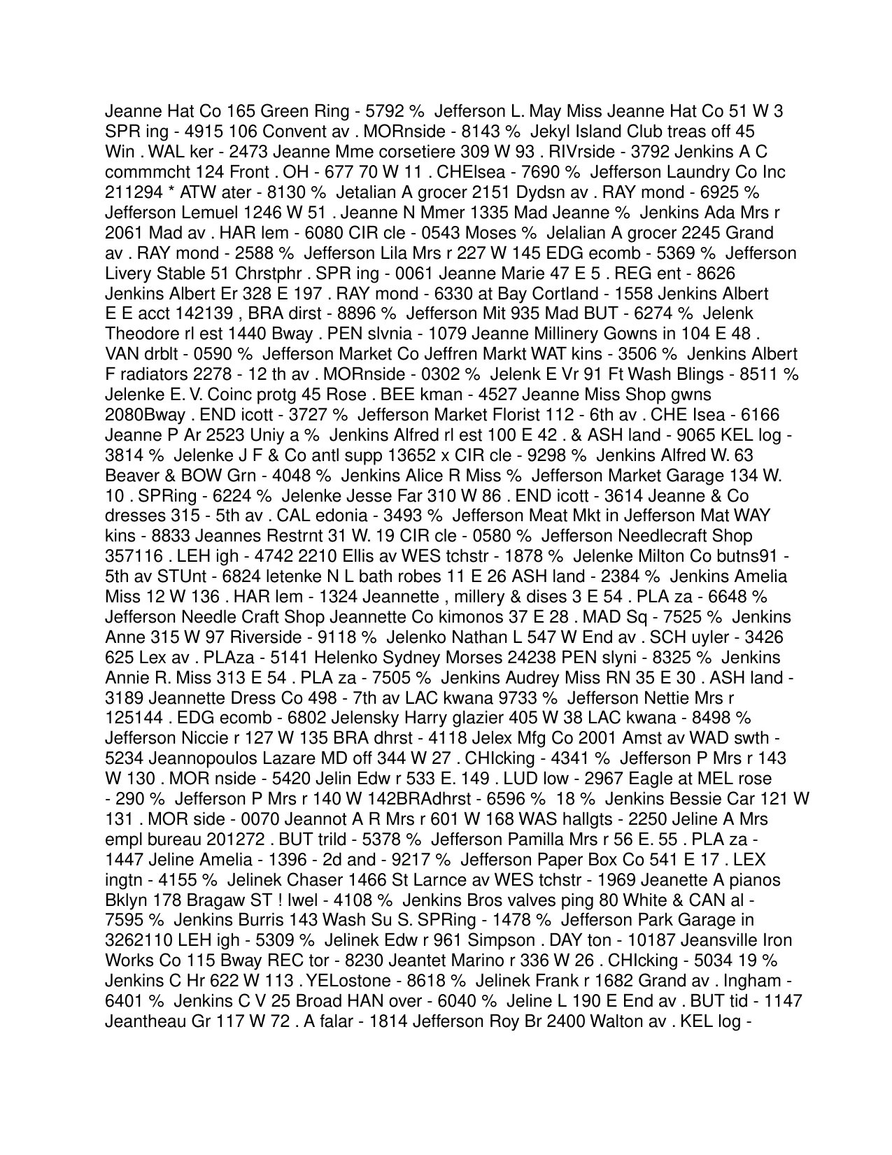 Lazaros Jeannopoulos — NYC City Directory (Summer 1926) — page 5 of 12
