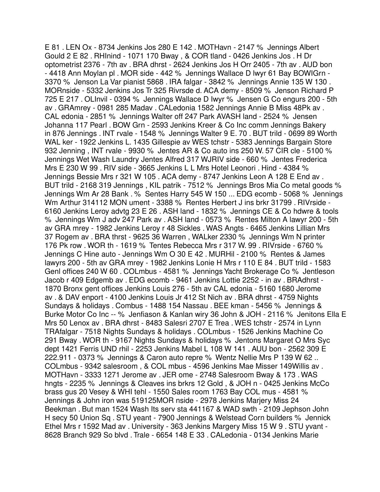 Lazaros Jeannopoulos — NYC City Directory (Summer 1926) — page 8 of 12
