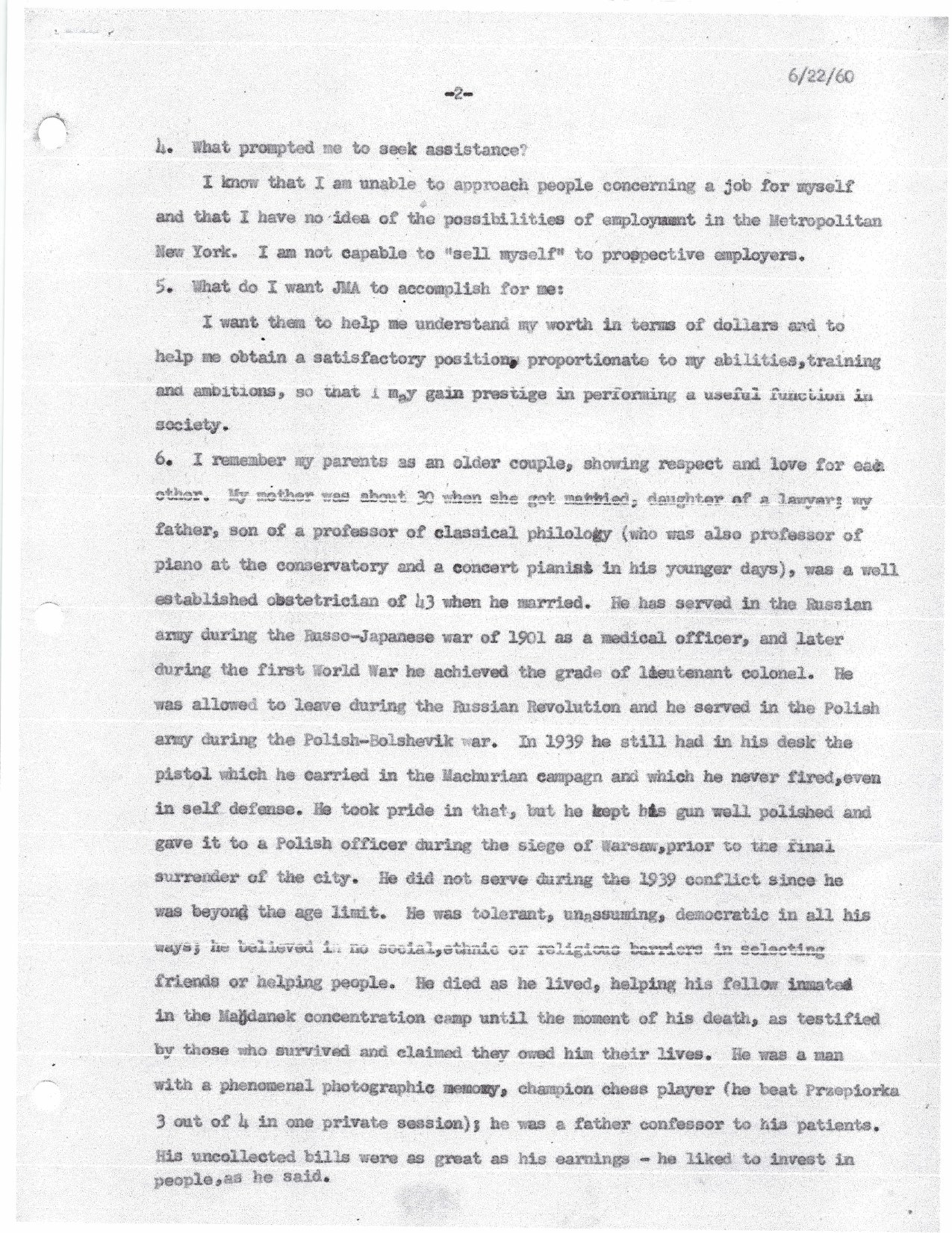 Sophie Jeannopoulos — Biographical Data (Joint Medical Authority, 1960) — page 2 of 11