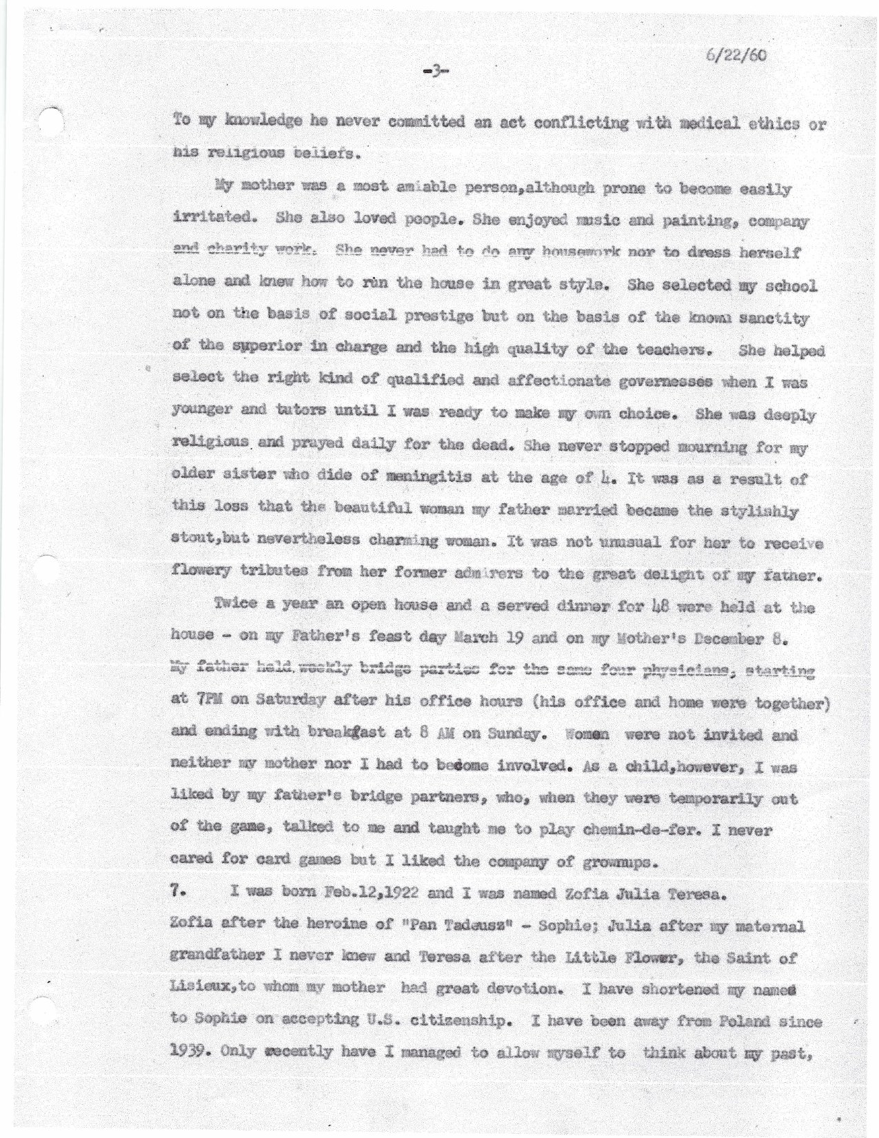 Sophie Jeannopoulos — Biographical Data (Joint Medical Authority, 1960) — page 3 of 11