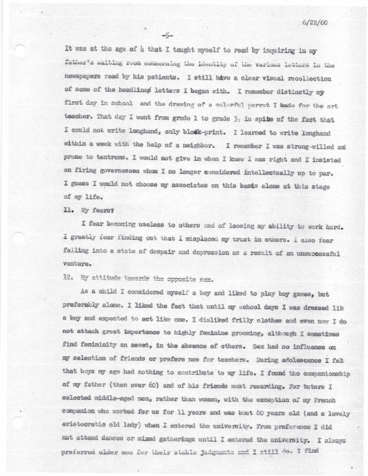 Sophie Jeannopoulos — Biographical Data (Joint Medical Authority, 1960) — page 5 of 11
