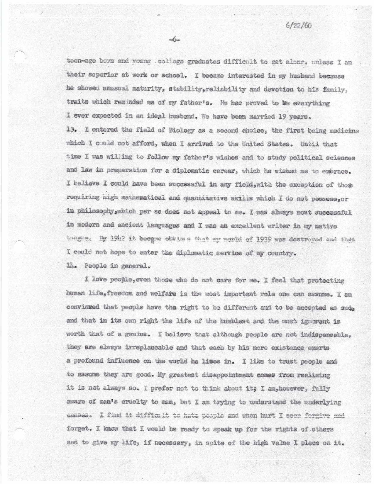 Sophie Jeannopoulos — Biographical Data (Joint Medical Authority, 1960) — page 6 of 11
