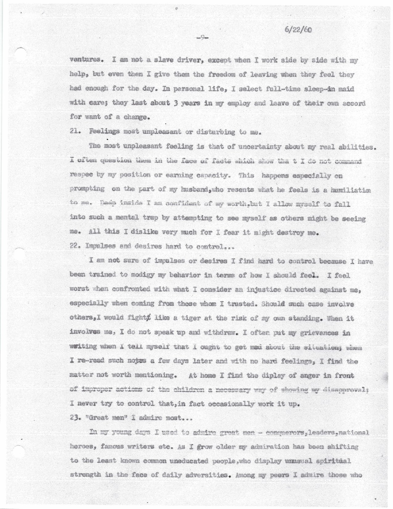 Sophie Jeannopoulos — Biographical Data (Joint Medical Authority, 1960) — page 9 of 11