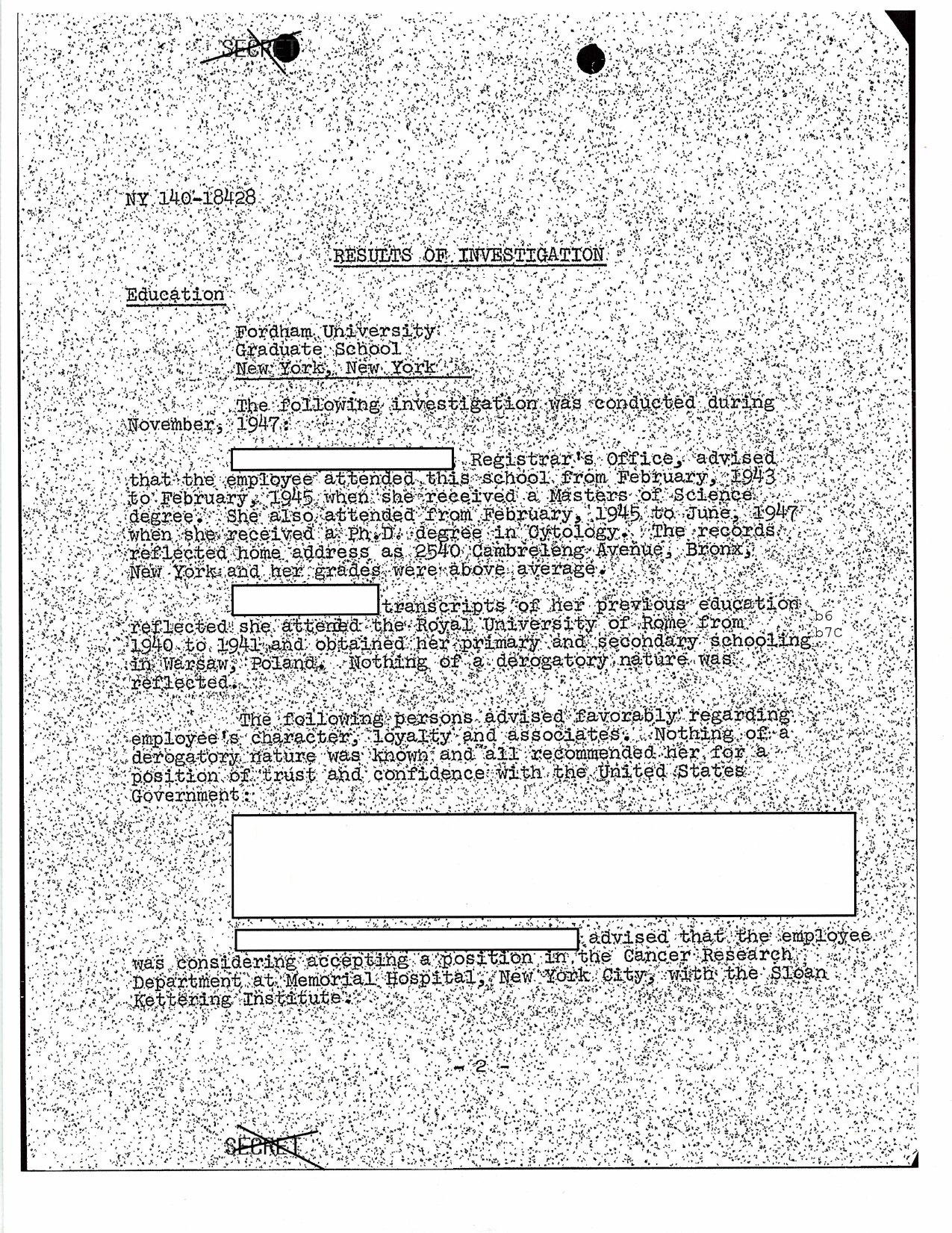 Sophie Jeannopoulos — FBI FOIA File NY140-18428 — page 6 of 19