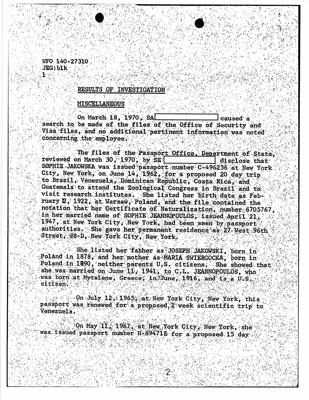 Sophie Jeannopoulos — FBI FOIA File NY140-18428 — page 18 of 19