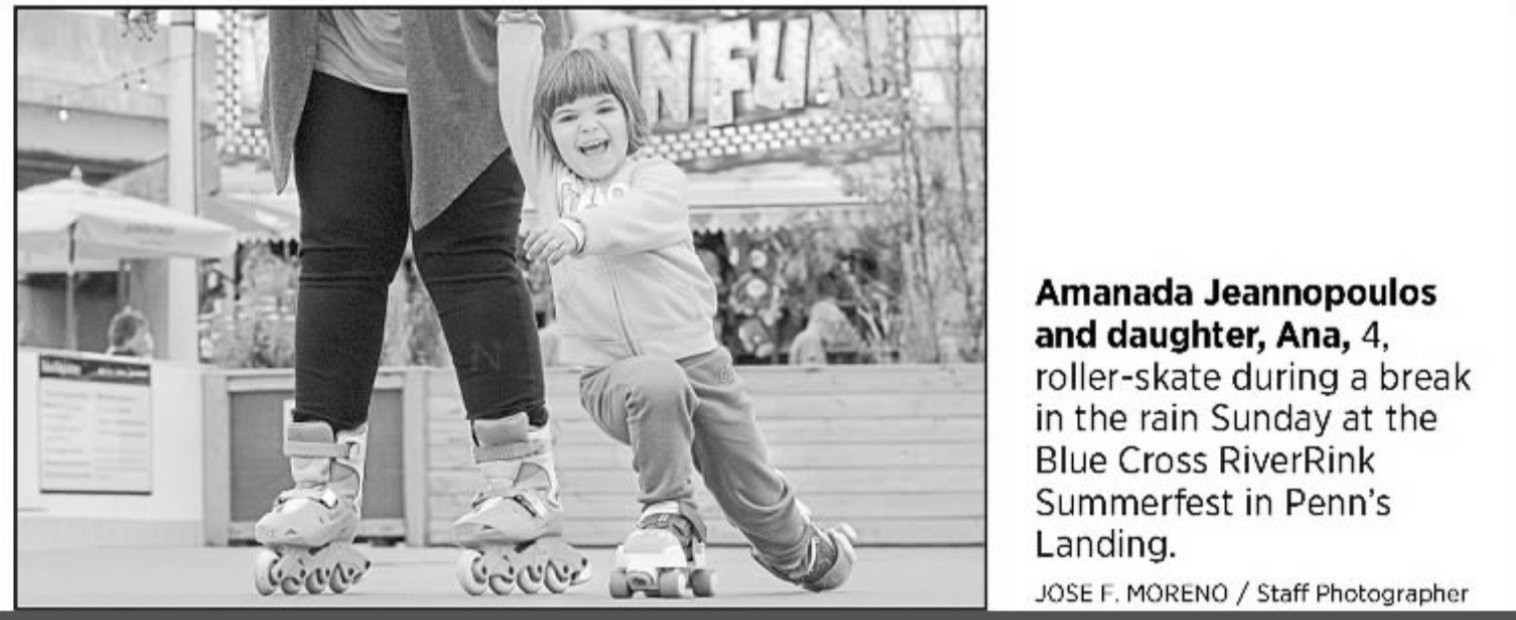 Amanda Jeannopoulos & daughter Anastasia — Penn's Landing (newspaper photo) preview